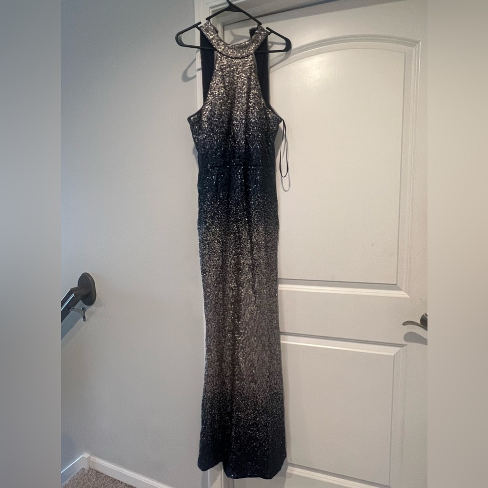 Betsey and Adam sequin gown